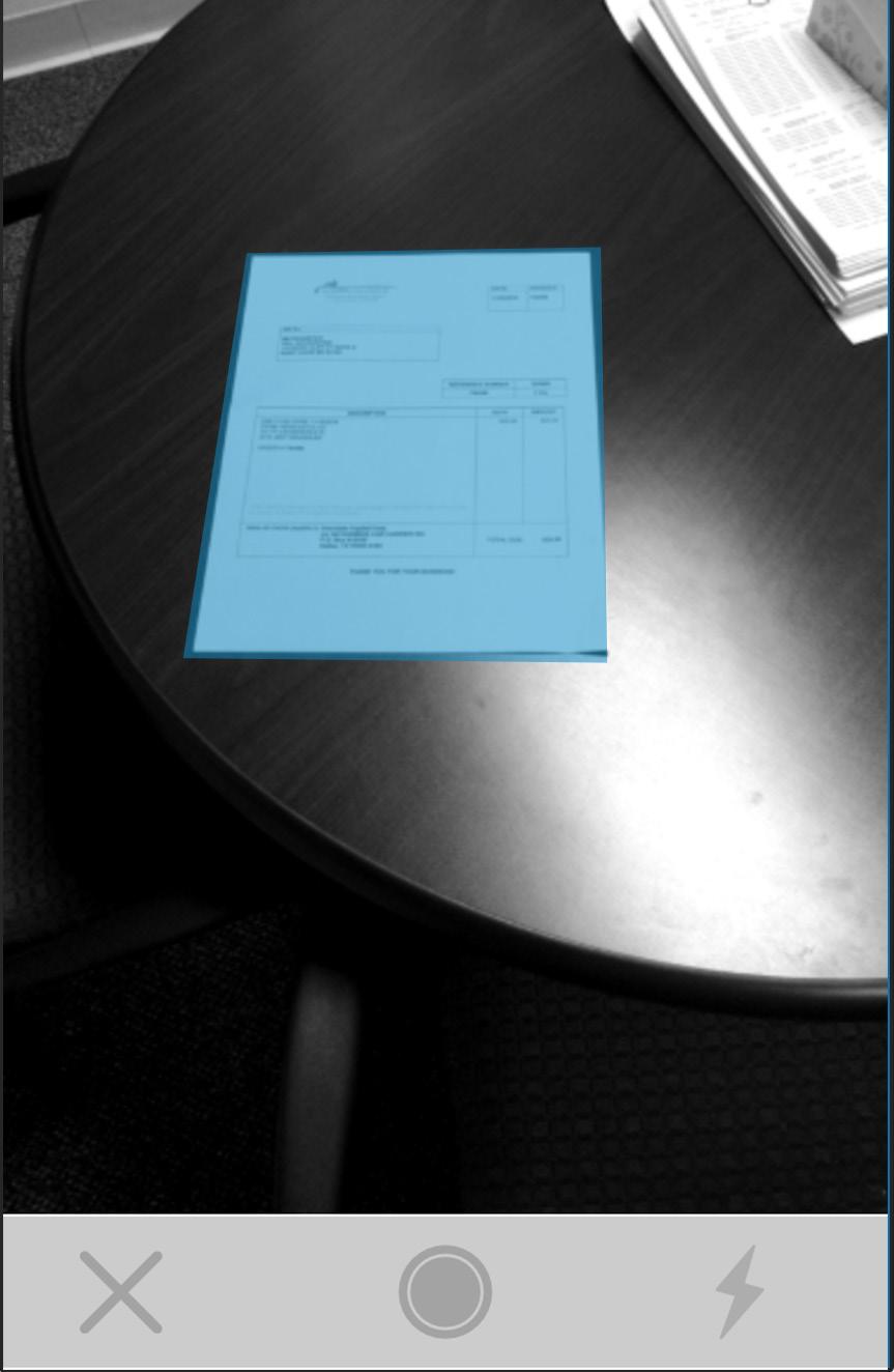 c - Tips for Scanning Clear Document Images 1. If you are using an iphone, a solid blue box will appear to help capture your document.
