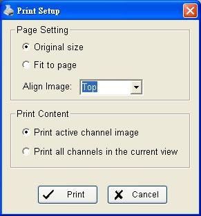 Playback Print / Backup Print Page Setting: Print in original size or fit the page.