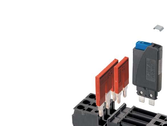 Fuse replacement 1180 small, but clever Single pole, plug-in type thermal circuit breaker in a compact design with an optional switching function for the use at AC 250 V and DC 65 V with