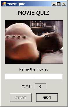 PROGRAMMING ASSIGNMENT: MOVIE QUIZ For this assignment you will be responsible for creating a Movie Quiz application that tests the user s of movies.