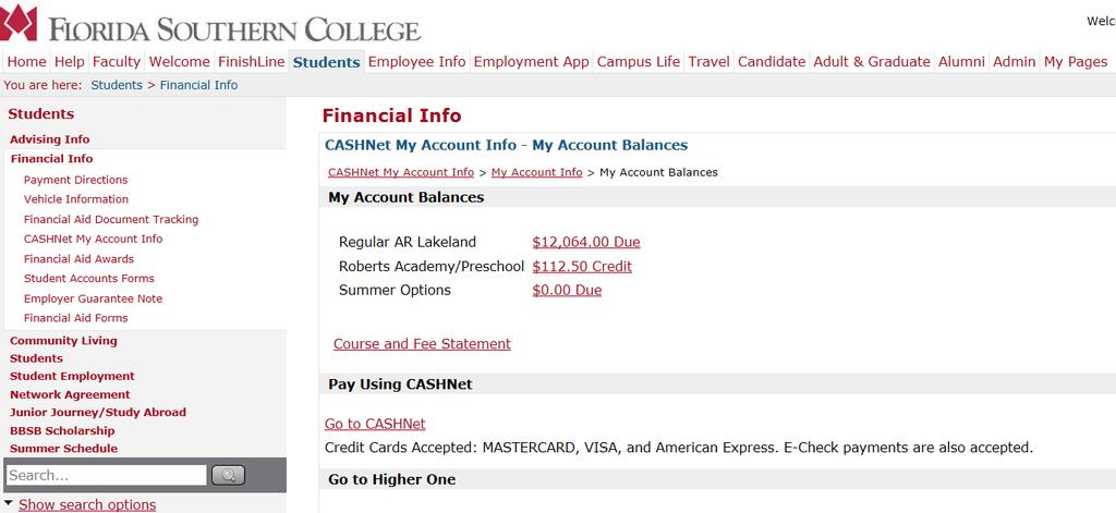 The Regular AR Lakeland account would include basic tuition, fees, room and board charges and payments. Misc.