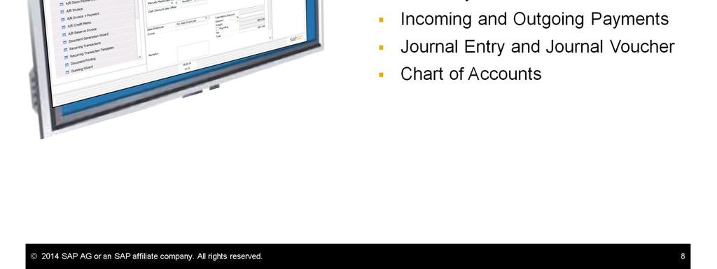 Journal Vouchers, and Chart of Accounts Goods Receipt, Goods Issue,
