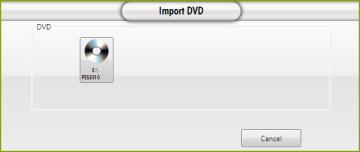 A window will show available DVD drives (image below). Choose one of them to start the import process.