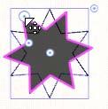 By clicking and dragging vertical axis handle, you can change the angle of the star by rotating clockwise or counterclockwise.