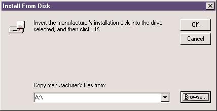 Disk... and the following window should appear: This window is asking for the location of the driver.