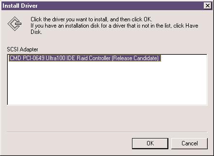 This window allows you to select which driver to install. Only one driver should appear in this window.