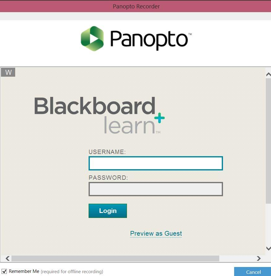 Logging In The Panopto Recording Software, a webcam and microphone is all that is needed to get up and running with your first recording. 1.