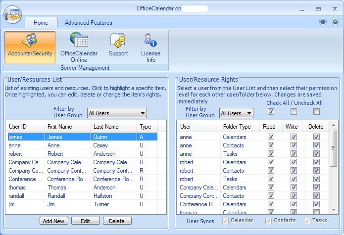 Set a user s security access to other Outlook user and resource calendars, contacts and tasks information. Configure advanced network settings and other advanced options for larger groups.