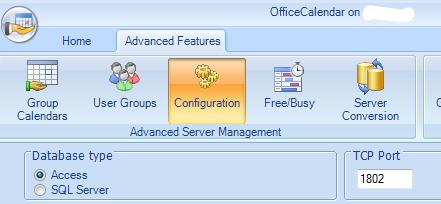 By default OfficeCalendar communicates across networks on port number 1802.