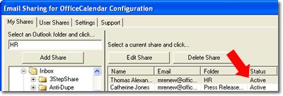 Using Outlook email folder sharing Sharing Outlook email folders via email synchronization After you add a share, an invitation is sent to the user to accept or reject your Outlook email folder share