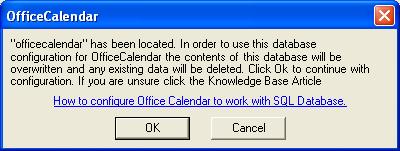 How to configure the OfficeCalendar Server to work with a SQL Server Database 1. Create a blank SQL Server Database.