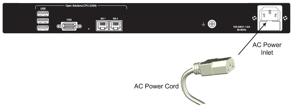 Mediant 800B SBA Figure 5-17: Connecting to the Power Supply 2. Connect the plug at the other end of the AC power cord to a standard electrical outlet.