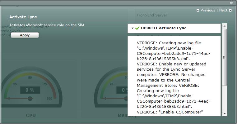 Installing the required software does not automatically cause the SBA server machine to adopt a new service role; instead, it must be activated before it actually begins