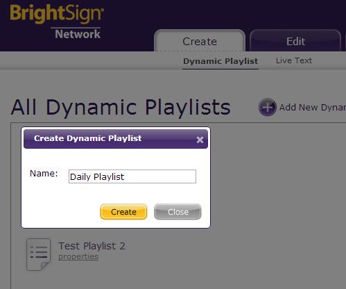CREATE Creating Dynamic Playlists General Managers, Creators Dynamic Playlists allow you to easily update and share content across multiple presentations.