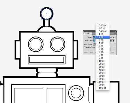 Draw a selection around all the shapes that make up the robot, copy and paste in front then click the Merge option