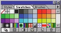 FIGURE A-11: The Fill and Stroke icons in the toolbox and the Swatches palette Toolbox Swatches palette Colors Default Fill icon Gradients Patterns Default Stroke icon FIGURE A-12: Five stars with