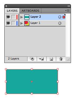The colour of an item s bounding box will correspondwith the coloured tab of that layer. New Layer Button Delete Layer Button Notice how Layer two s colour is Red and Layer one is Blue.