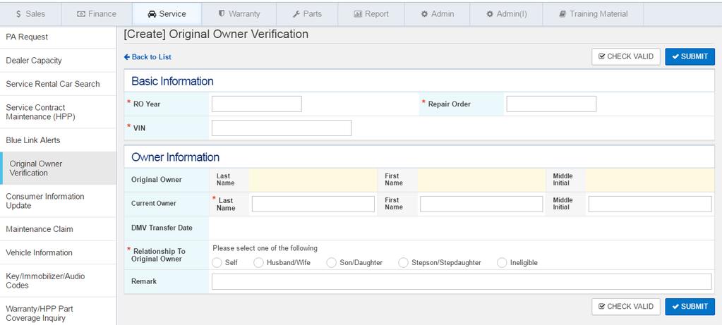 Delete Inquiry Excel Select items using checkbox and click Delete button. You will see [Delete] Original Owner Verification screen. Select items using checkbox and click Inquiry button.