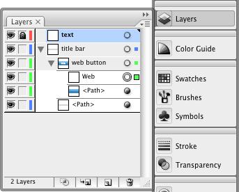 Layers Layers When creating complex artwork, it can be difficult to keep track of all items without layers (Window > Layers).
