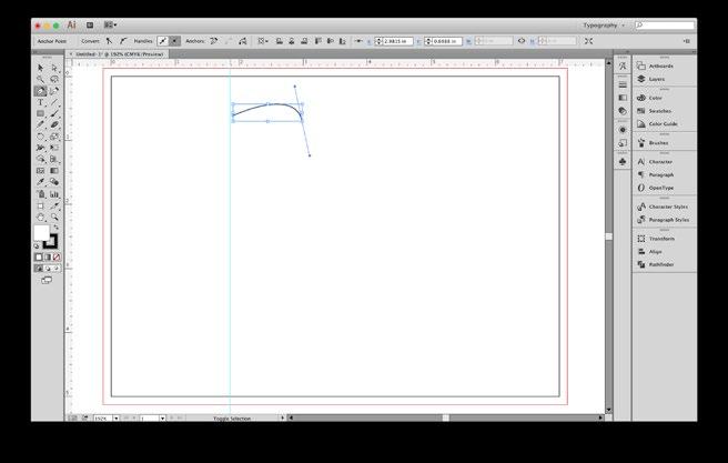Guides Double click on the spot on the Ruler (View > Rulers > Show Rulers) Command R or Ctrl R, to