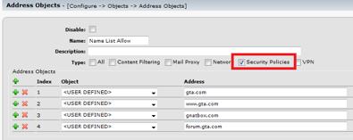 Using Names in Policies Host names can be used in Security Policies