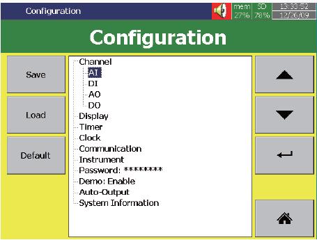 Configuration in Tree Layout The configuration in the recorder is following a tree type layout,