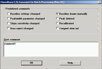 6 Batch Reprocessing Manual integration 4 To store the manual baseline, just select the next sample. Figure 30 Message modified results 5 Click on OK to save the modified results.