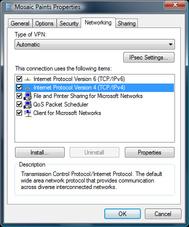 Figure 49Step 7 of Setting Up a PPTP VPN Connection in Windows Vista After Windows has successfully connected to the VPN, it will open the Set Network Location dialog box. 8 Select Work.