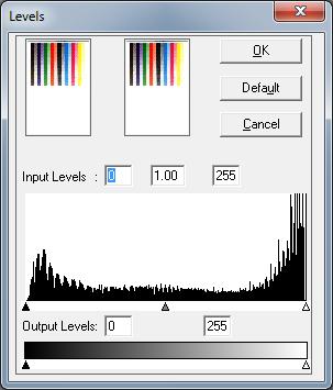 3.2 TWAIN driver 3 [Levels] - Pressing the button displays a screen that enables color levels to be adjusted.