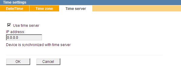 2 Time server Note that the time server must always be accessible via the network. ¾¾Select the Time server tab. Fig.