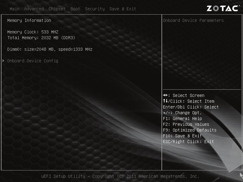 BIOS settings of specific functions ZOTAC ZBOX nano XS has some specific functions which can be enabled or disabled in BIOS settings, such as LED indicator, USB2.0 charge and CIR controller.