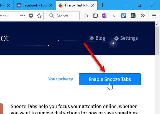 Started on the Snooze Tabs Firefox experiment.