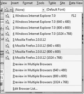 Chapter 1: Exploring SharePoint Designer Figure 1-12 Internet Explorer and Mozilla Firefox