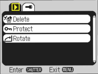 7.4 Playback mode menu setting Press Menu key to open playback main menu, press Up or Down key to select menu, press Shutter key to enter submenu.