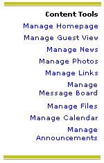 MANAGING GROUP AND COURSE CONTENT When group or course leaders access the homepage they are responsible for maintaining, or when group or course members with delegated management permissions access