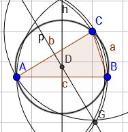 Start with triangle ABC and construct perpendicular bisectors for two of the sides. Label the intersection of the bisectors D. 2. Construct circle D with radius DA. Incenter: 1.