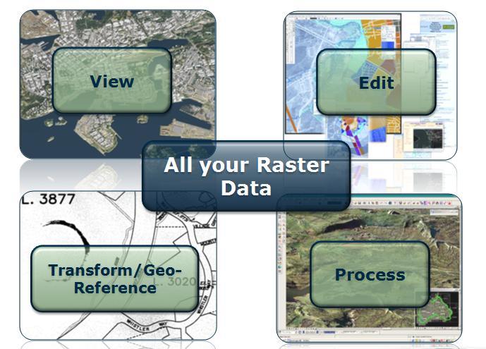 With Bentley Descartes, you can view, edit, process, transform and geo-reference all of your raster data in a single robust product.