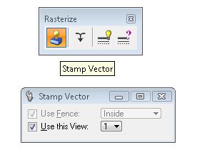 The Rasterize tools are used to stamp design vector elements into raster images in the specified view, copy and merge one or more images contained within a defined area, and match line mapping