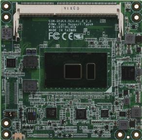 06 COM Express CPU Modules COM-SKUC6/KBUC6 COM Express Type 6 Compact Size with 6th/7th Gen Core U-series Processor DDR3L SODIMM x 1 Onboard 6th Generation Intel Core i7/ i5/ i3 U Processor Features