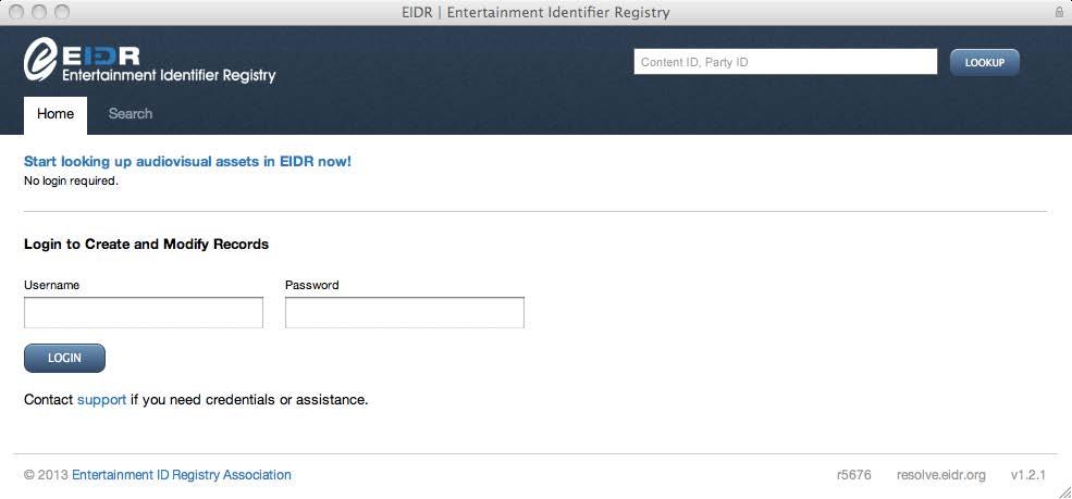 Usage Options for the EIDR Registry You can access the EIDR Registry through its user interfaces, SDKs, and applications such as the bulk registration service and command line tools.