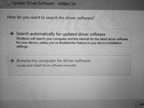 ) select Browse my computer for driver software and