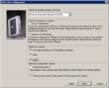 How to Update/Push Firmware 15 Figure 7 Update firmware options - Windows Embedded 8 Standard example 4.