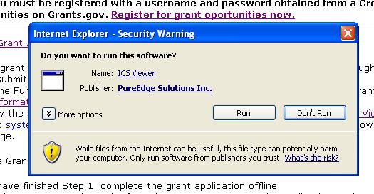 Select Run the software installation program will download Select