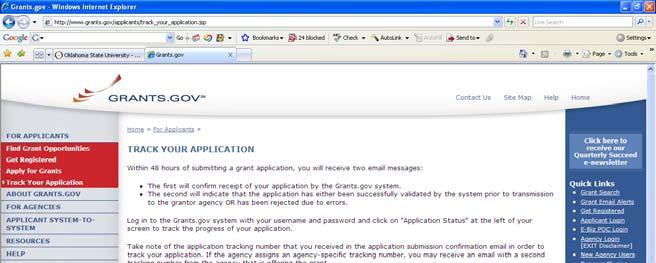 3. An email stating that your Grants.
