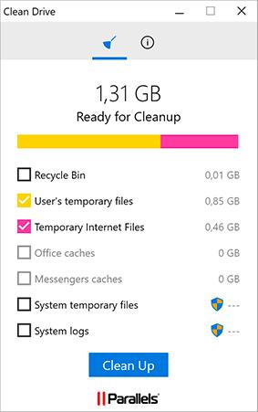 The Tools Optimization Clean Drive Use Clean Drive to get more free space by deleting unnecessary files like cache, logs, temporary files, etc.