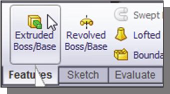 3-10 SolidWorks 2013 and Engineering Graphics Base Feature In parametric modeling, the first solid feature is called the base feature, which usually is the primary shape of the model.