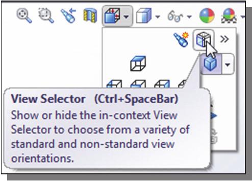 Click on the View Orientation icon on the Heads-Up View Toolbar to reveal the view orientation options. 1.