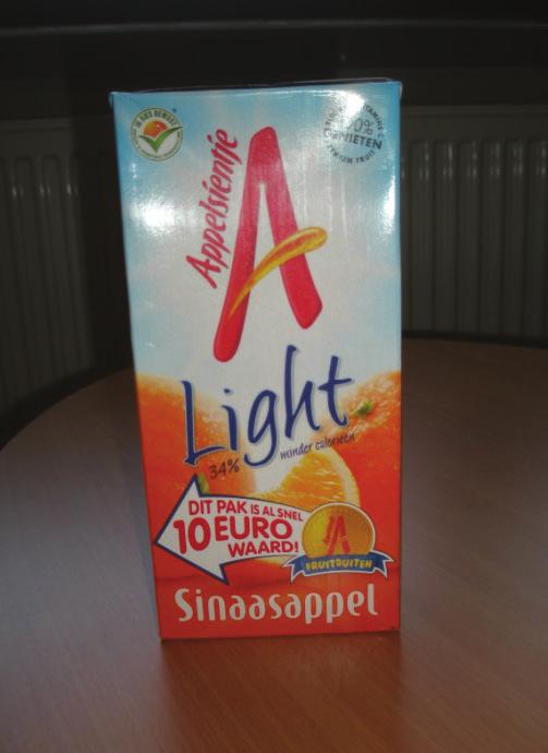This is the orange juice package. It is a cuboid. The length of the rectangular base is 1.5 times its width.