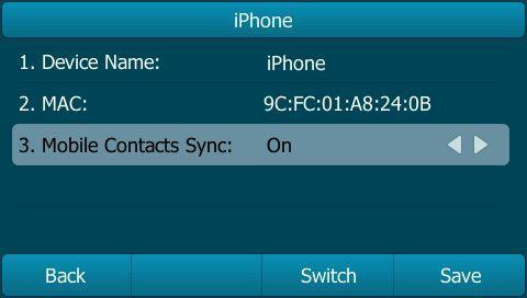 Customizing Your Phone If you enable mobile contacts sync feature, you also need to authorize the IP phone to sync the contacts temporarily on the mobile phone.
