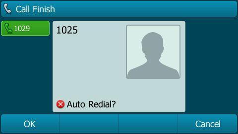 Basic Call Features To use auto redial: When the called party is busy, the following prompt will appear on the LCD screen of the phone: 1. Press the OK soft key to activate auto redial.